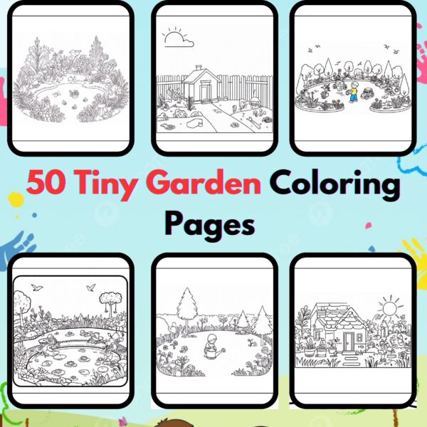 Digital Tiny Garden Coloring Pages,Digital Instant Download File,Simple Bold Easy Tiny Garden Coloring Sheets, Kids Coloring Pages, Girls Coloring Pages,Tiny Garden Coloring Pages | #43CP