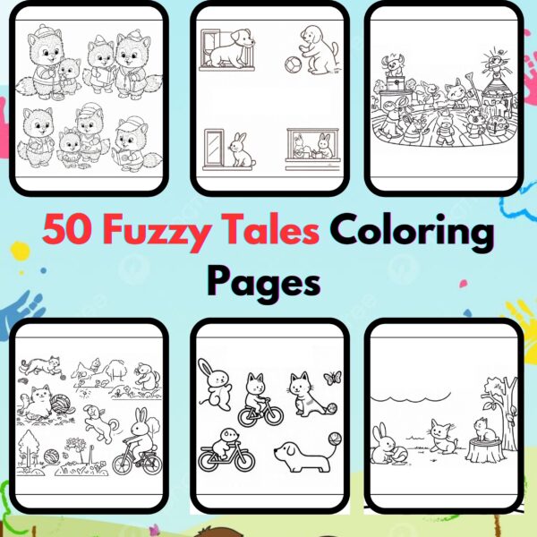 Digital Fuzzy Tales Coloring Pages,Digital Instant Download File,Simple Bold Easy Fuzzy Tales Coloring Sheets, Kids Coloring Pages, Girls Coloring Pages,Fuzzy Tales Coloring Pages | #45CP