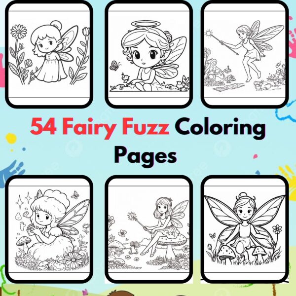 Digital Fairy Fuzz Coloring Pages,Digital Instant Download File,Simple Bold Easy Fairy Fuzz Coloring Sheets, Kids Coloring Pages, Girls Coloring Pages,Fairy Fuzz Coloring Pages | #47CP