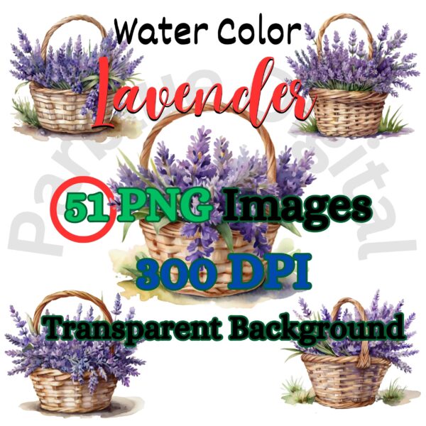 Digital Lavender Flower Clip Art,Instant Digital Download, Printable Watercolor Clip Art, High Quality PNG, Digital download, Paper Craft, Junk journals | # 215 CA