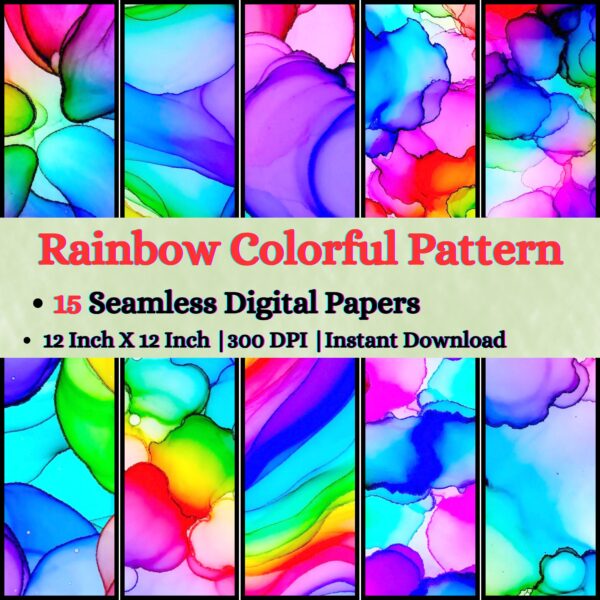 Rainbow Colorful Pages Digital Pattern Texture,Instant Digital Download,Digital Pattern Texture,Printable Pattern Texture|#184_PT