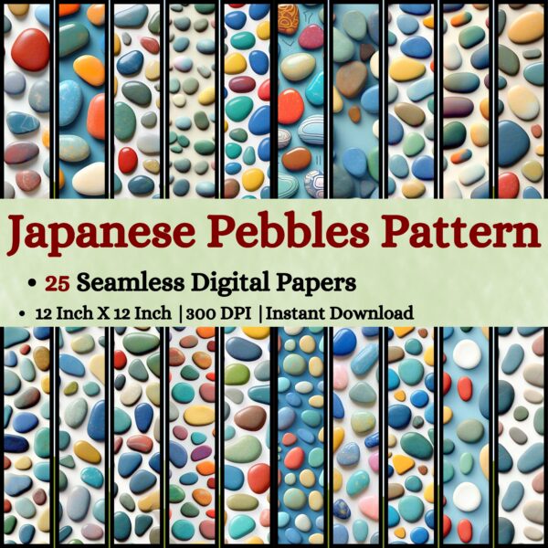 Japanese Multi colored Pebbles Digital Pattern Texture,Instant Digital Download,Digital Pattern Texture, Printable Pattern Texture|#199_PT