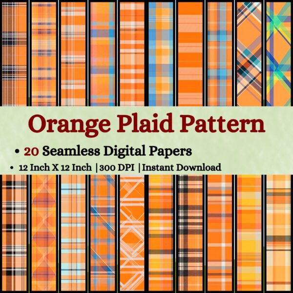 Orange Plaid Pattern Digital Pattern Texture,Instant Digital Download,Digital Pattern Texture,Printable Pattern Texture|#197_PT