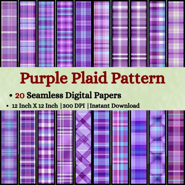 Purple Plaid Pattern Digital Pattern Texture,Instant Digital Download,Digital Pattern Texture,Printable Pattern Texture|#196_PT