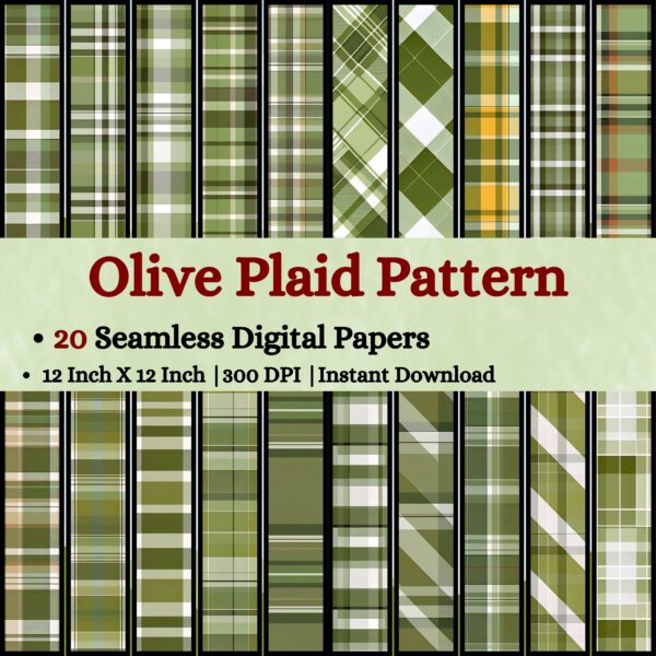 Olive Plaid Pattern Digital Pattern Texture,Instant Digital Download,Digital Pattern Texture,Printable Pattern Texture|#195_PT
