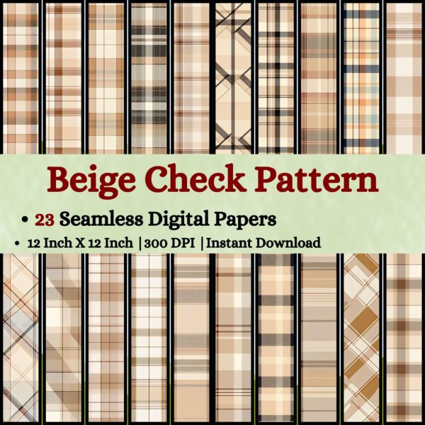 Classic in Beige Check Pattern Digital Pattern Texture,Instant Digital Download,Digital Pattern Texture,Printable Pattern Texture|#193_PT