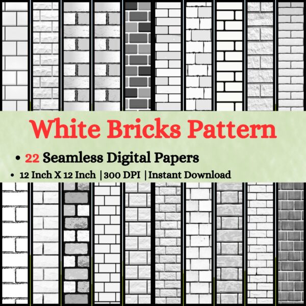 White Bricks Digital Pattern Texture,Instant Digital Download,Digital Pattern Texture,Printable Pattern Texture|#185_PT
