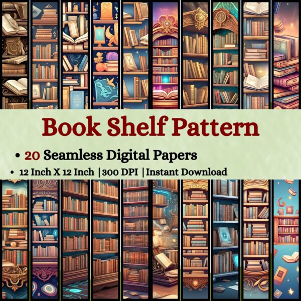 Book Shelf Digital Pattern Texture,Instant Digital Download,Digital Pattern Texture, Printable Pattern Texture|#201_PT