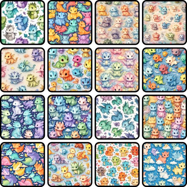 Cute Dragon Digital Pattern Texture,Instant Digital Download,Digital Pattern Texture, Printable Pattern Texture|#203_PT