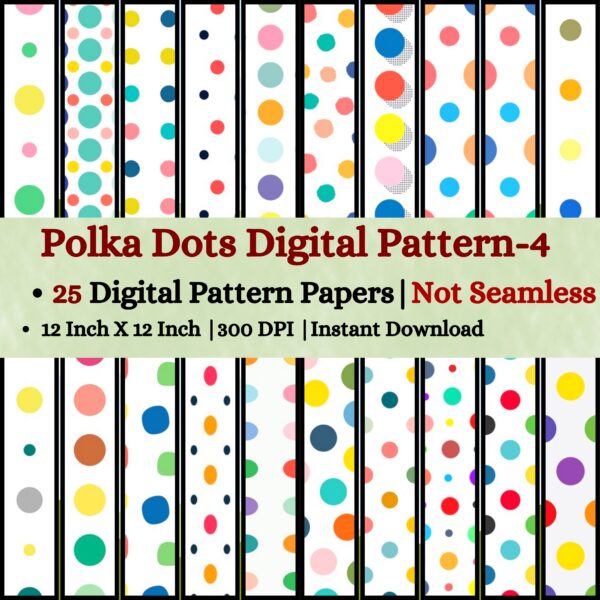 Colorful Polka Dots Pattern Digital Pattern Texture,Instant Digital Download,Digital Pattern Texture,Printable Pattern Texture|#192_PT