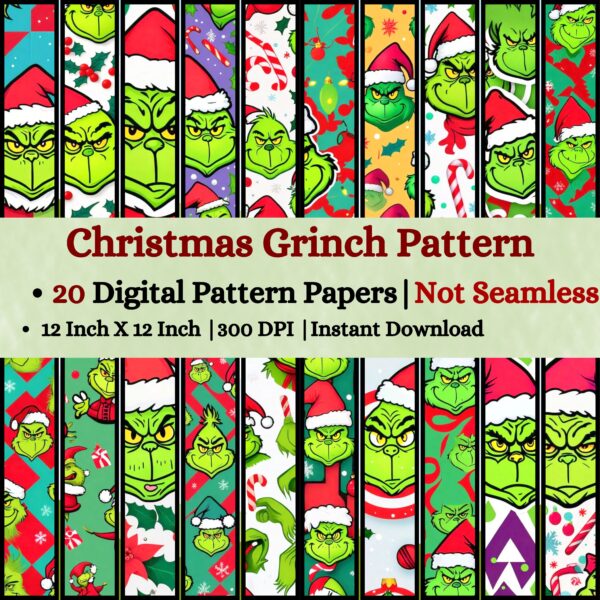 Christmas Grinch Digital Pattern Texture,Instant Digital Download,Digital Pattern Texture,Printable Pattern Texture|#173_PT