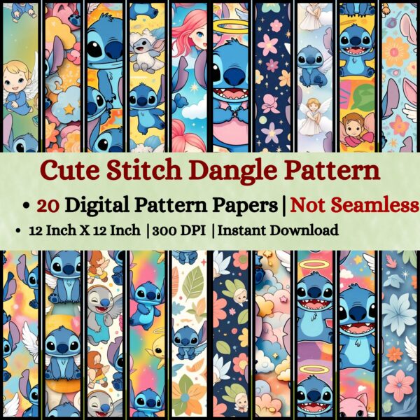 Cute Stitch and Dangel Digital Pattern Texture,Instant Digital Download,Digital Pattern Texture, Printable Pattern Texture|#233_PT