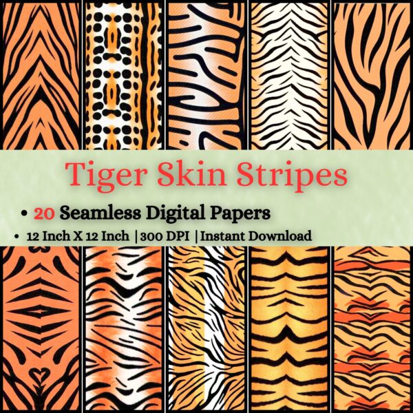Classic Animal Skin Pattern with Tiger Stripes Digital Pattern Texture,Instant Digital Download,Digital Fabrics Pattern,Digital Pattern Texture,Printable Pattern Texture|#147_PT