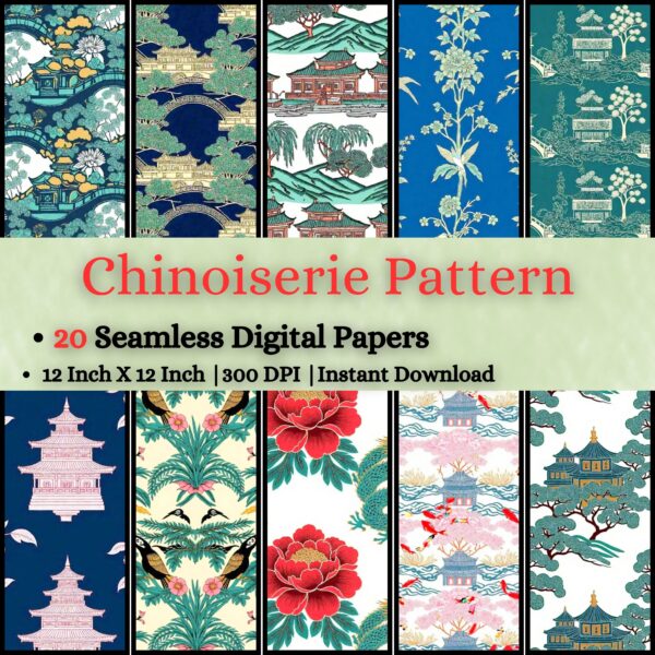 Chinoiserie Pattern Digital Pattern Texture,Instant Digital Download,Digital Fabrics Pattern,Digital Pattern Texture,Printable Pattern Texture|#145_PT