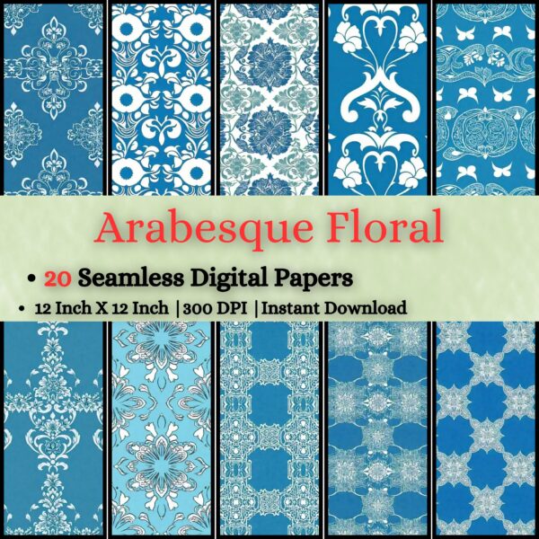 Arabesque Floral Digital Pattern Texture,Instant Digital Download,Digital Fabrics Pattern,Digital Pattern Texture,Printable Pattern Texture|#144_PT