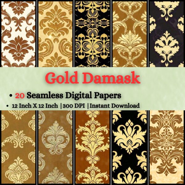 Distressed Gold Damask Digital Pattern Texture,Instant Digital Download,Digital Fabrics Pattern,Digital Pattern Texture,Printable Pattern Texture|#138_PT