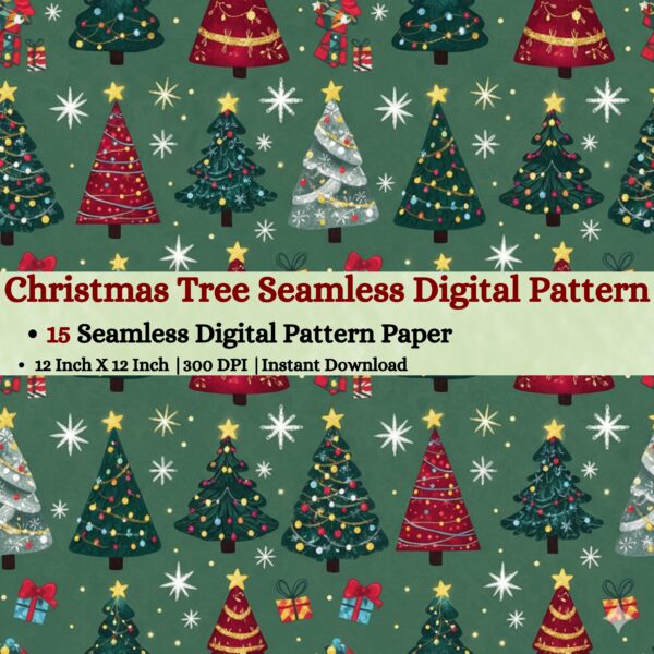 Christmas Tree Digital Pattern Texture,Instant Digital Download,Digital Fabrics Pattern,Digital Pattern Texture,Printable Pattern Texture|#3_SP