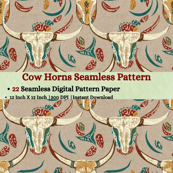 Cow Horns Digital Pattern Texture,Instant Digital Download,Digital Fabrics Pattern,Digital Pattern Texture,Printable Pattern Texture|#16_SP