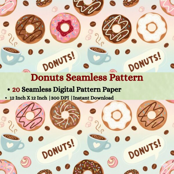 Donuts Pattern Digital Pattern Texture,Instant Digital Download,Digital Fabrics Pattern,Digital Pattern Texture,Printable Pattern Texture|#20_SP