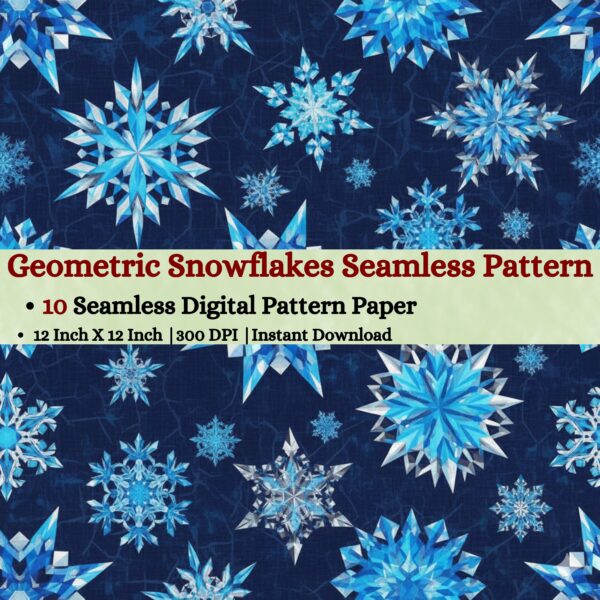 Geometric Snowflakes Digital Pattern Texture,Instant Digital Download,Digital Fabrics Pattern,Digital Pattern Texture,Printable Pattern Texture|#28_SP