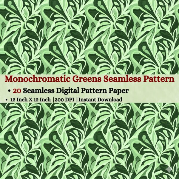 Monochromatic Greens Seamless Digital Pattern Texture,Repeating Patterns,Instant Digital Download,Digital Fabrics Pattern,Digital Pattern Texture,Printable Pattern Texture|#49_SP