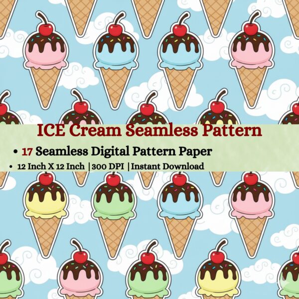 ICE Cream Seamless Digital Pattern Texture,Repeating Patterns,Instant Digital Download,Digital Fabrics Pattern,Digital Pattern Texture,Printable Pattern Texture|#36_SP