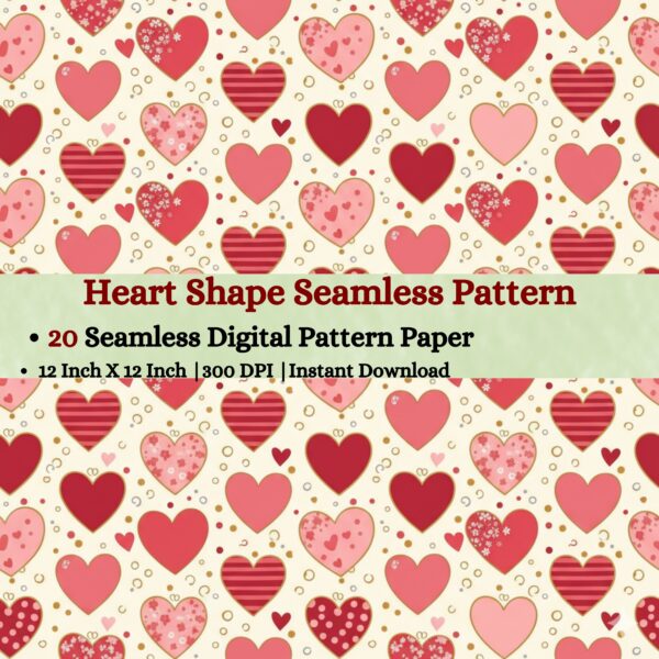 Hearts Shape Seamless Digital Pattern Texture,Repeating Patterns,Instant Digital Download,Digital Fabrics Pattern,Digital Pattern Texture,Printable Pattern Texture|#32_SP